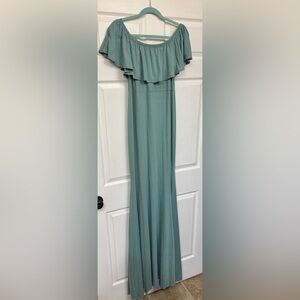 Elegant Sage color maternity dress Large